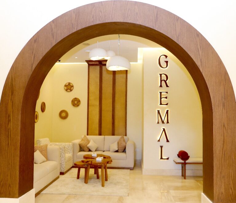 Elegant arched lounge at G-Remal Hotel
