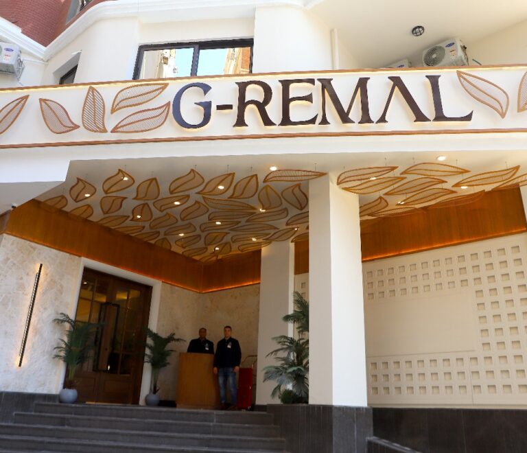 Main entrance of G-Remal Hotel Alexandria